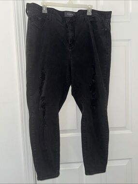 torrid Black Distressed Boyfriend Jeans